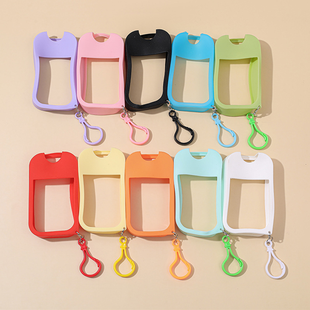 50ml Spray Bottle with Colored Silicone Sleeve Keychain Hand Sanitizer Spray Bottles (No Liquid Included) - Free Shipping Also Suit for UV Wraps