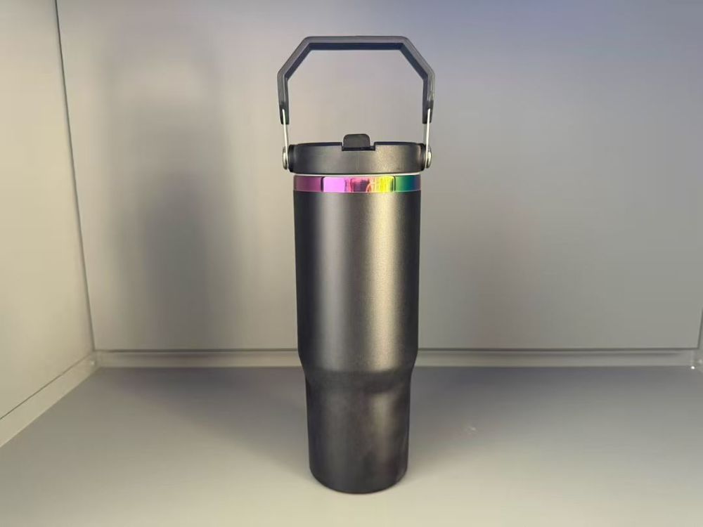 20pack US warehouse 30oz Rainbow Plated Flip Tumblers with Handle Lid for Laser Free Shipping