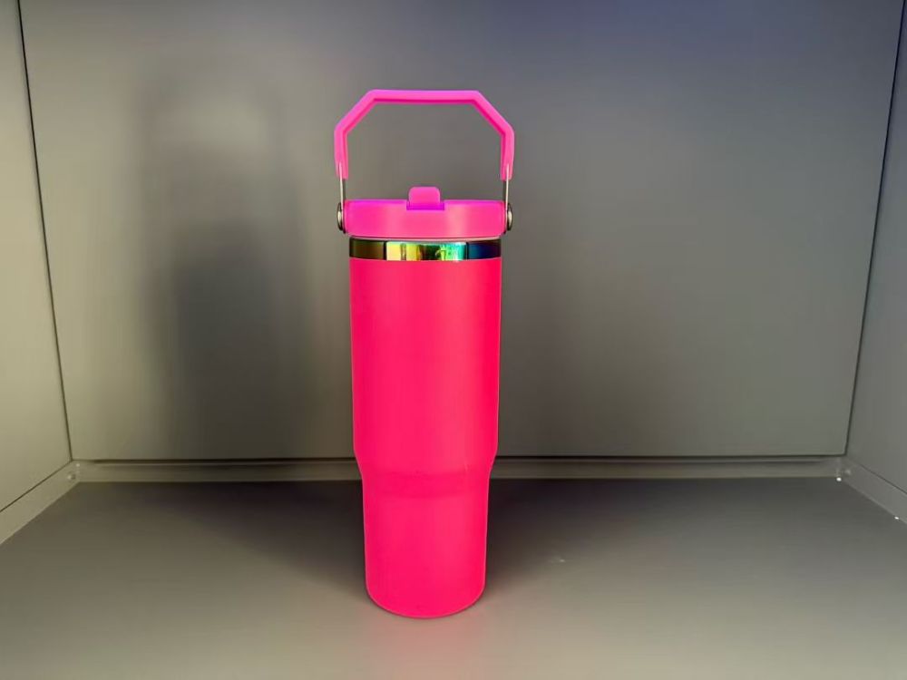 20pack US warehouse 30oz Rainbow Plated Flip Tumblers with Handle Lid for Laser Free Shipping