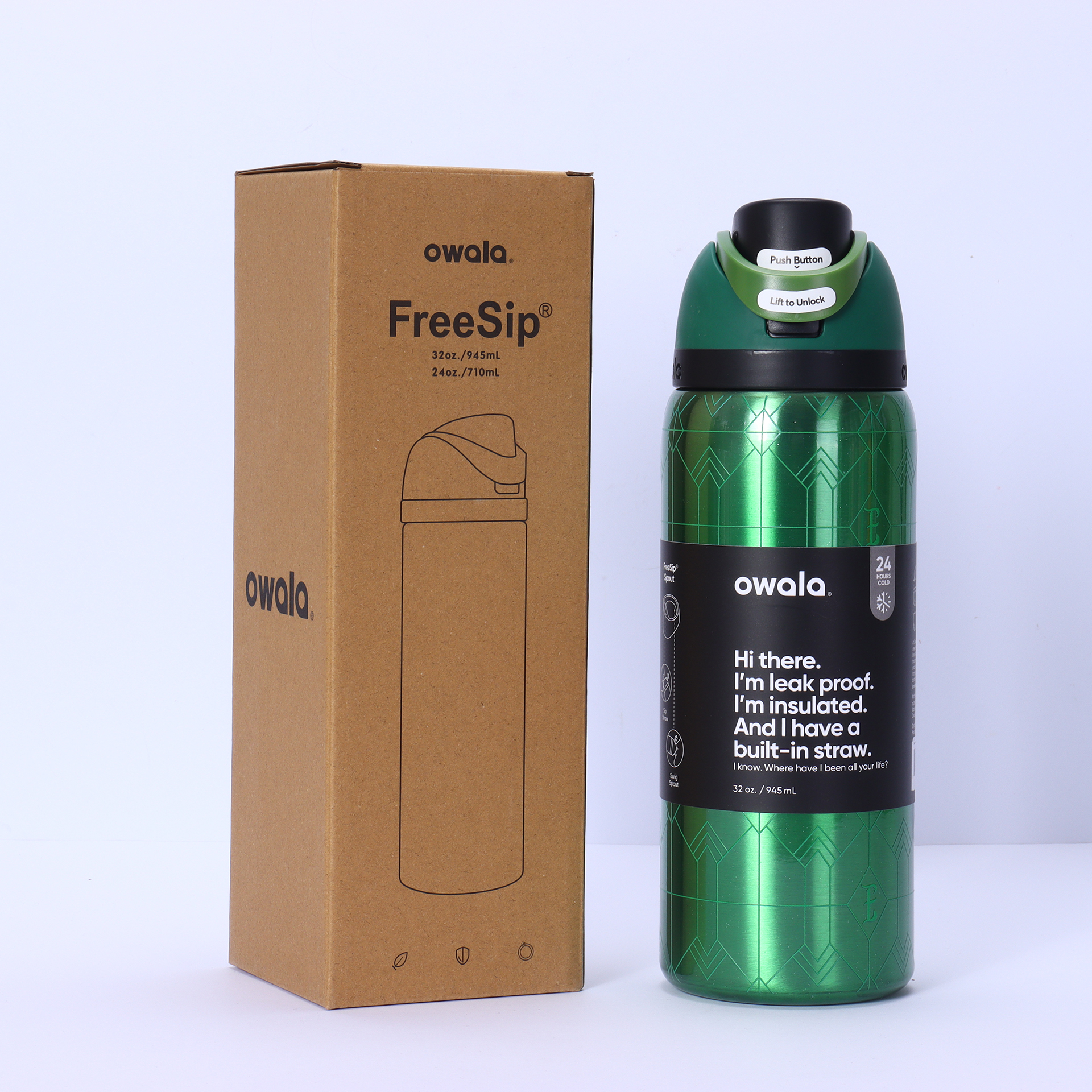 24oz 30oz FreeSip Insulated Stainless Steel Water Bottle with Straw, BPA-Free Sports Water Bottle Great for Travel