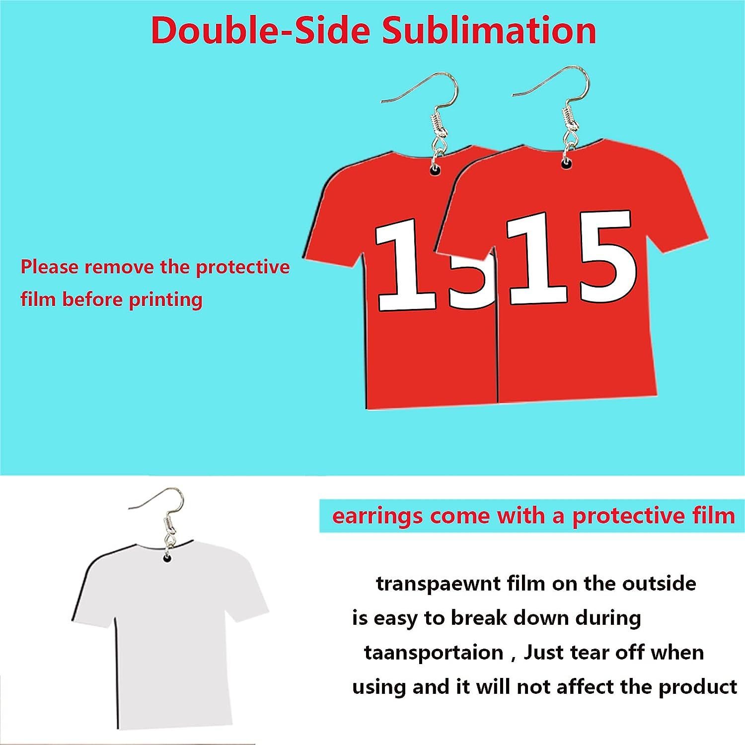 Double side Sublimation blank jewelry earrings, MDF medium-density fiberboard wood bead earrings, pendants, and football jersey earrings.
