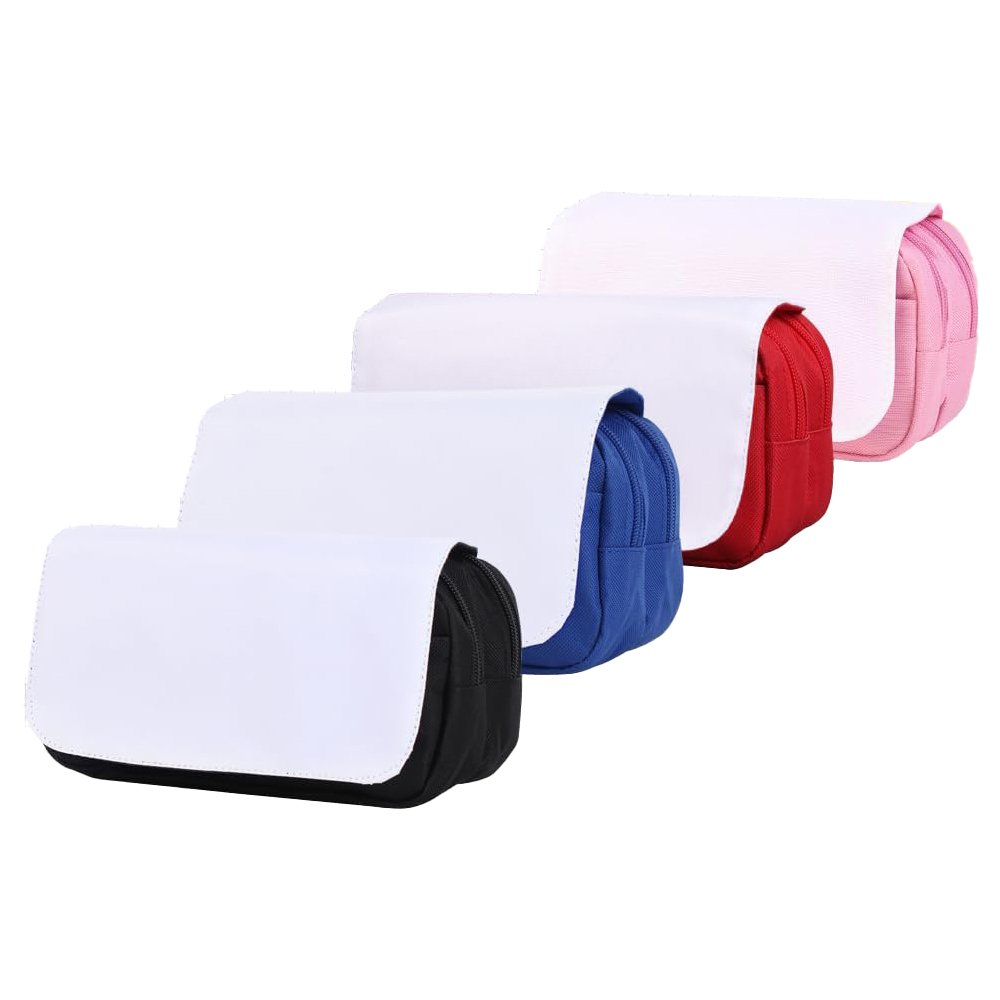 Sublimation Printable Blank Pencil Case Pen Bag Multi-purpose Cosmetic Bag with Zipper DIY Craft Zipper Pouch Blank Makeup Bags Bulk Travel Toiletry Bag for Storage