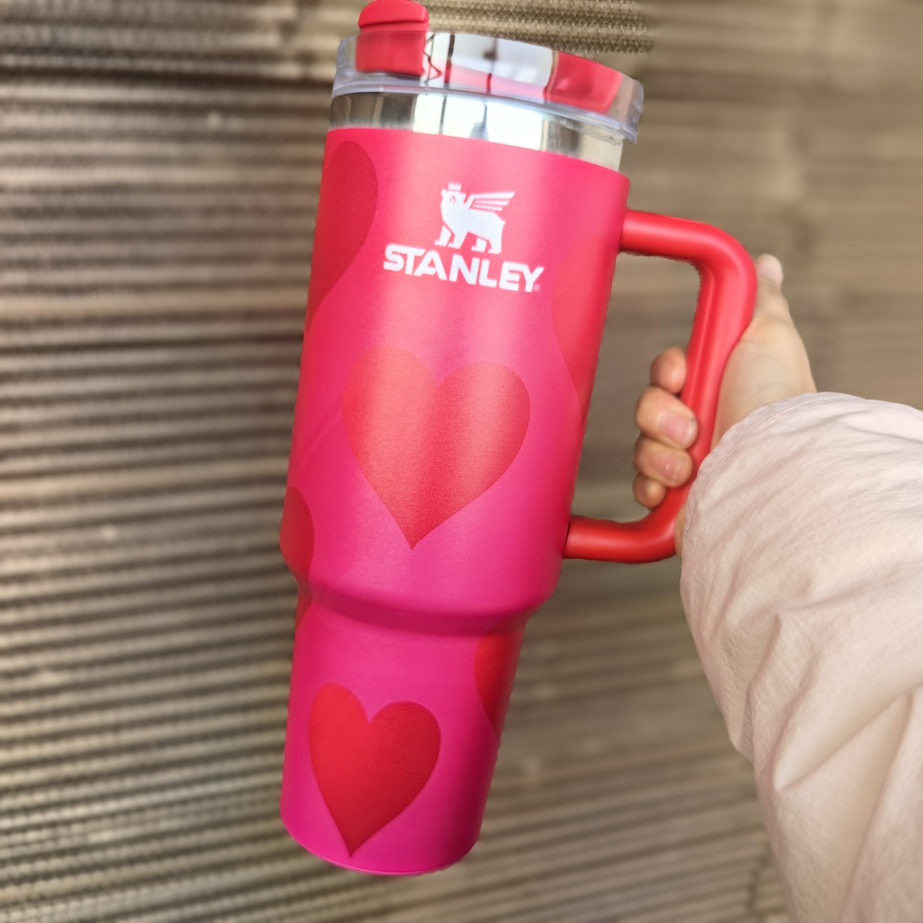 20Pack China Warehouse Valentine's Day Quencher H2.0 Powder Coat 40oz Tumbler with Handle and logo for Laser Engraving