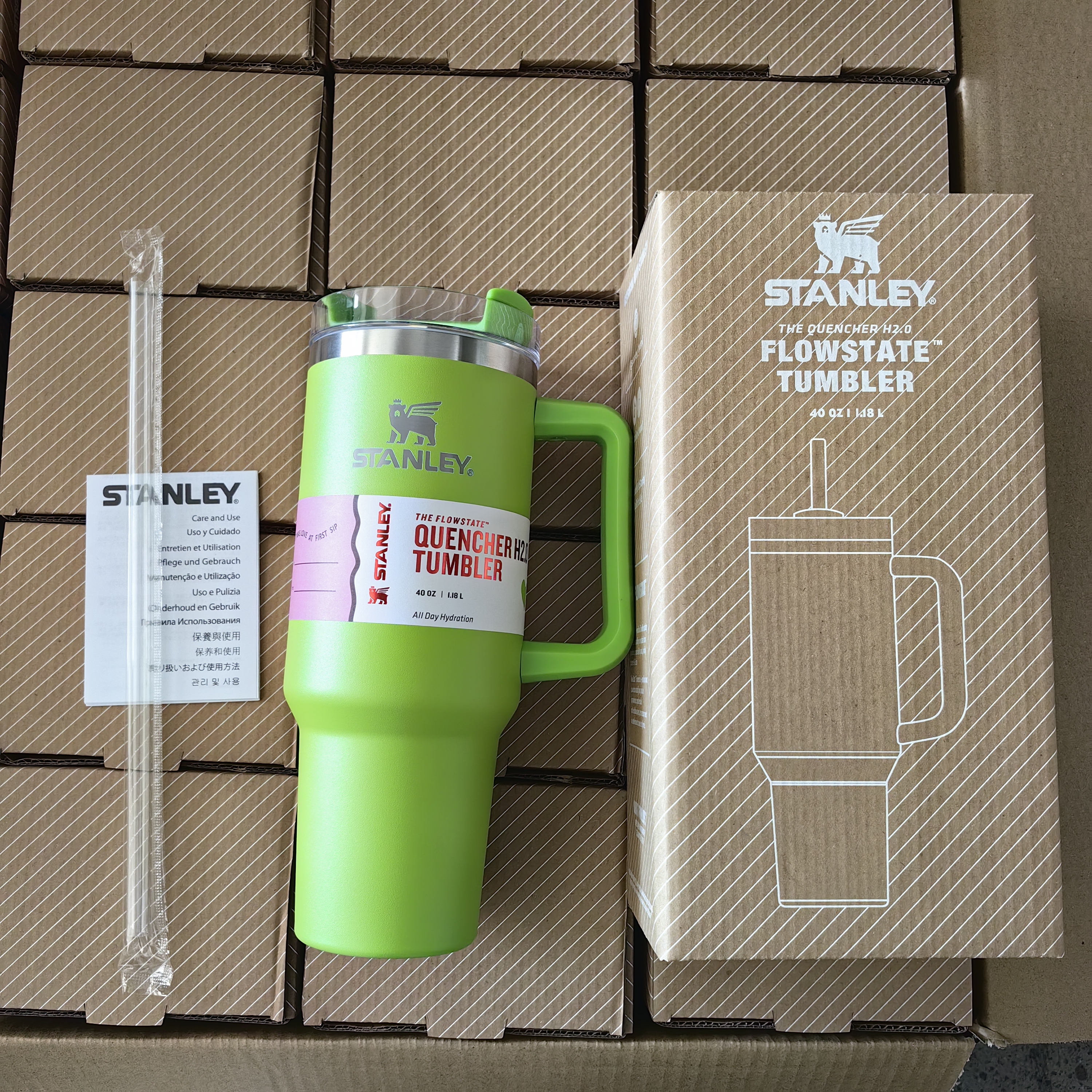 20 Pack China Warehouse Solid color Quencher H2.0 Powder Coat 40oz Tumbler with Handle and logo for Laser Engraving