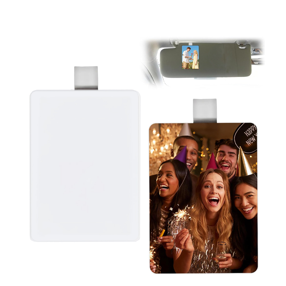 25pack Car Visor Photo Clip for Sublimation Blanks, Acrylic Sublimation Car Picture Photo Frame Blank with Clips for Easy Display, Suitable for Adding Family or Personal Photos