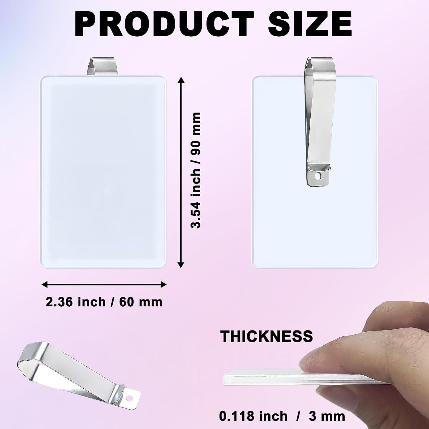 25pack Car Visor Photo Clip for Sublimation Blanks, Acrylic Sublimation Car Picture Photo Frame Blank with Clips for Easy Display, Suitable for Adding Family or Personal Photos