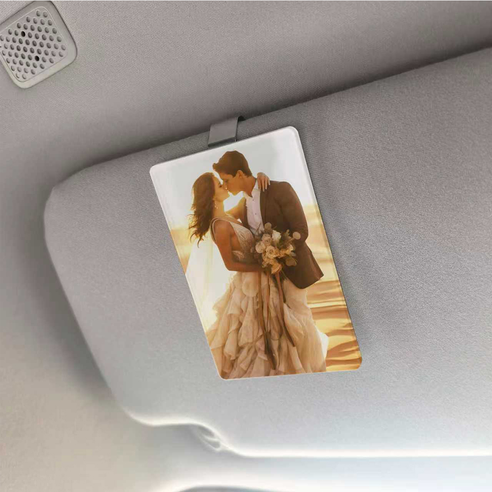 25pack Car Visor Photo Clip for Sublimation Blanks, Acrylic Sublimation Car Picture Photo Frame Blank with Clips for Easy Display, Suitable for Adding Family or Personal Photos