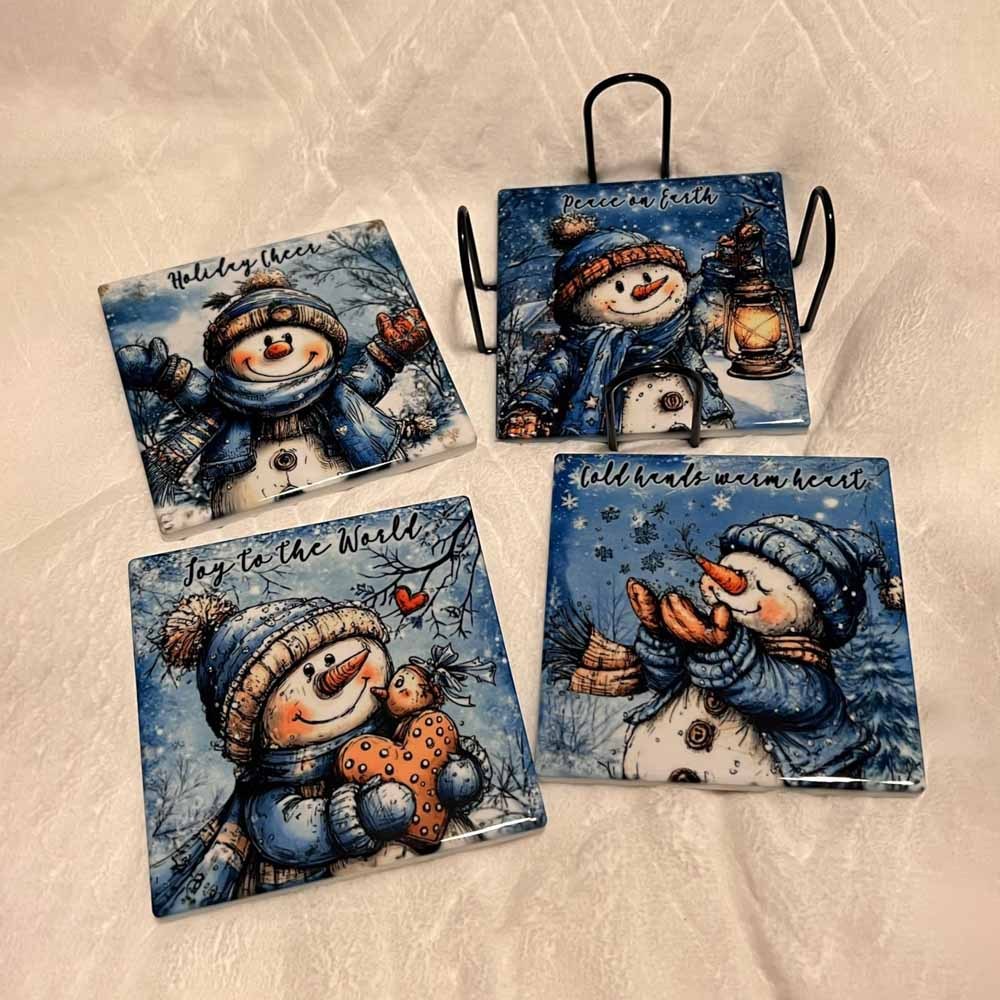 100pack Sublimation Blanks Coasters Bulk, 4 Inch Glossy White Glazed Ceramic Tiles Bulk with Cork Backing Pads, Heat Transfer Cup Mat for DIY Crafts Home Kitchen Decor