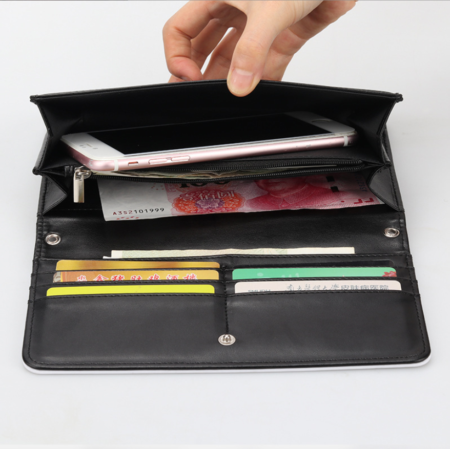 Sublimation Heat Transfer Wallet Blank, Fashion Ladies Leather Wallets, Large Capacity Secure Buckle Leather Clutch Wallet, DIY Craft Long Purse for Women Girl Gift