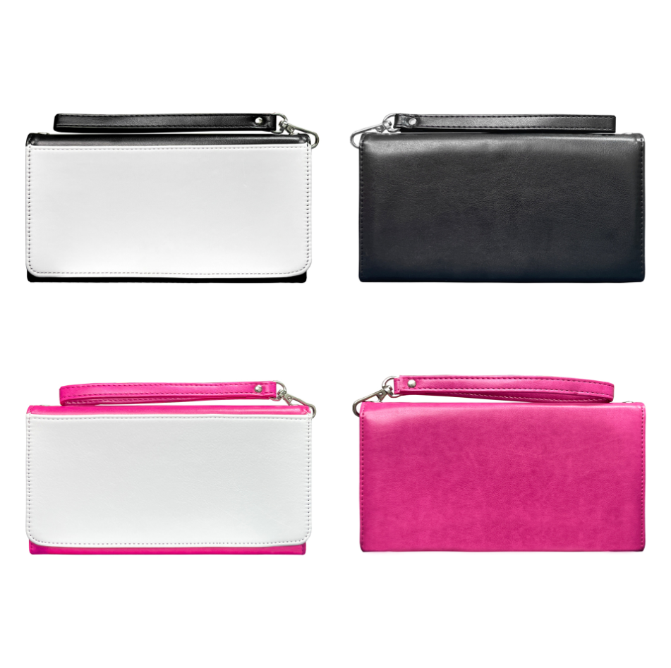 Sublimation Heat Transfer Wallet Blank, Fashion Ladies Leather Wallets, Large Capacity Secure Buckle Leather Clutch Wallet, DIY Craft Long Purse for Women Girl Gift