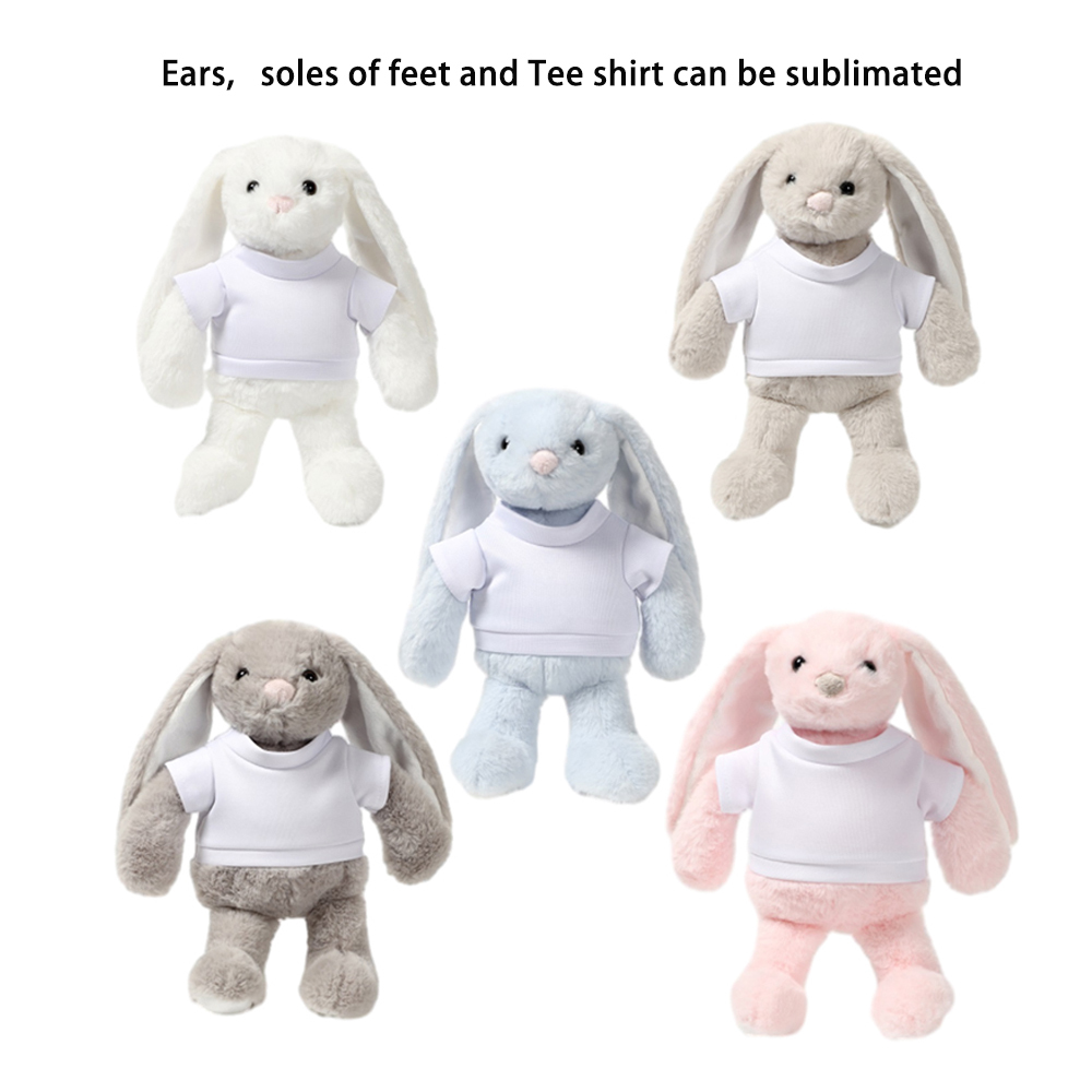 35cm Sublimation Bunny for  Easter– DIY Plush Stuffed Animal with Blank T-Shirt – Personalize with Heat Press, HTV, Vinyl – Easter, Baby Shower, Birthday Gift – Soft RabbitBunny  Easter Gift