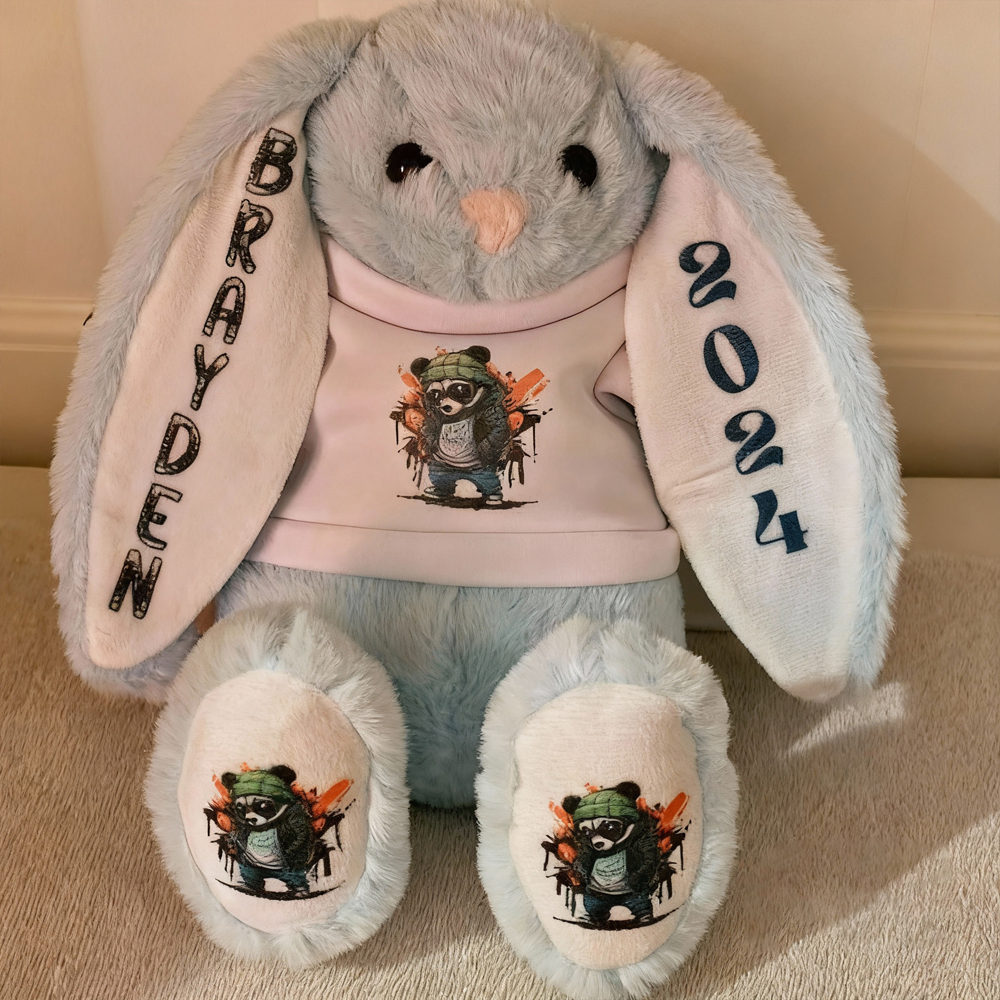 35cm Sublimation Bunny for  Easter– DIY Plush Stuffed Animal with Blank T-Shirt – Personalize with Heat Press, HTV, Vinyl – Easter, Baby Shower, Birthday Gift – Soft RabbitBunny  Easter Gift