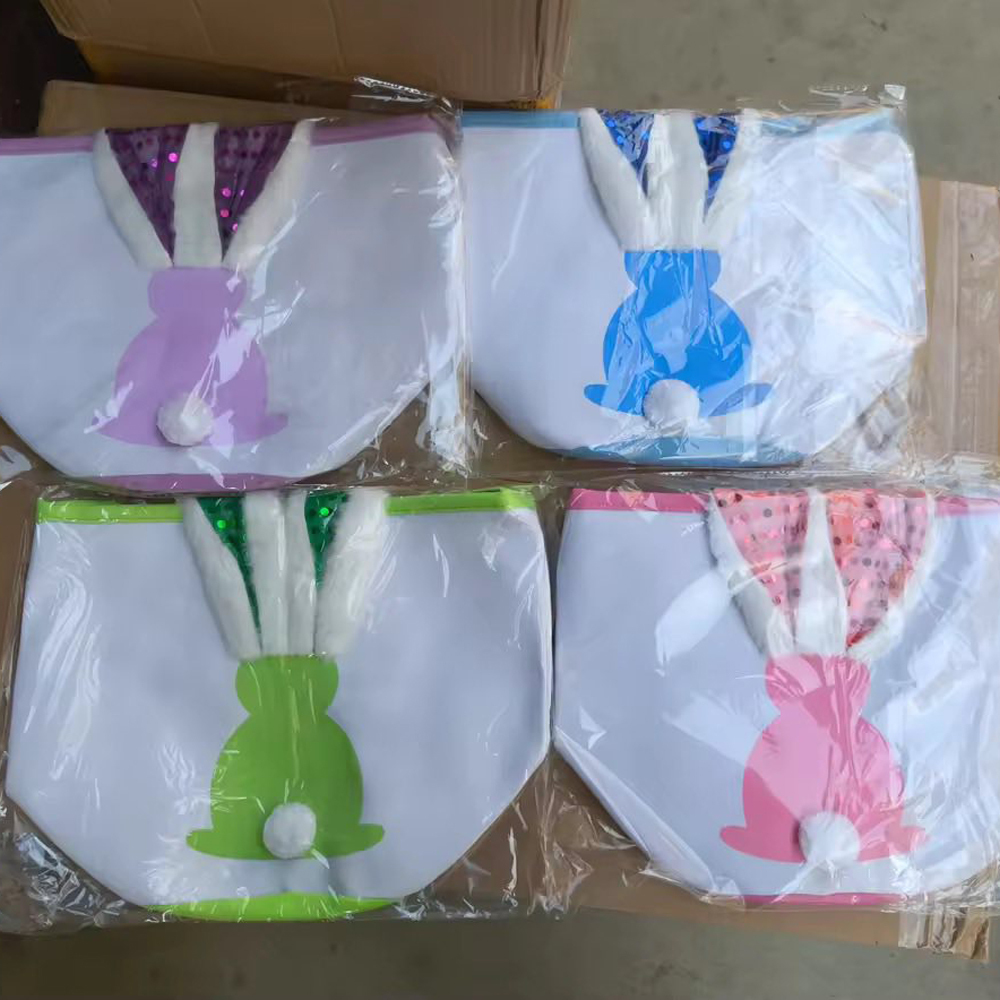 30 Pack Bunny Tote Bag Glowing Easter Decorations 2026 New Easter Egg Hand Basket Easter Bucket Candy Gift Bag  Four Colorful Styles