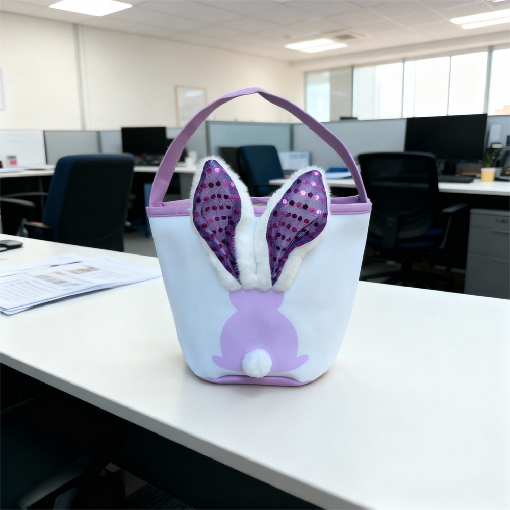30 Pack Bunny Tote Bag Glowing Easter Decorations 2026 New Easter Egg Hand Basket Easter Bucket Candy Gift Bag  Four Colorful Styles
