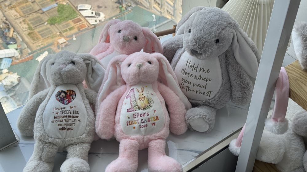 30cm Sublimation Bunny for Easter– DIY Plush Stuffed Animal – Personalize with Heat Press, HTV, Vinyl – Easter, Baby Shower, Birthday Gift – Soft RabbitBunny Easter Gift