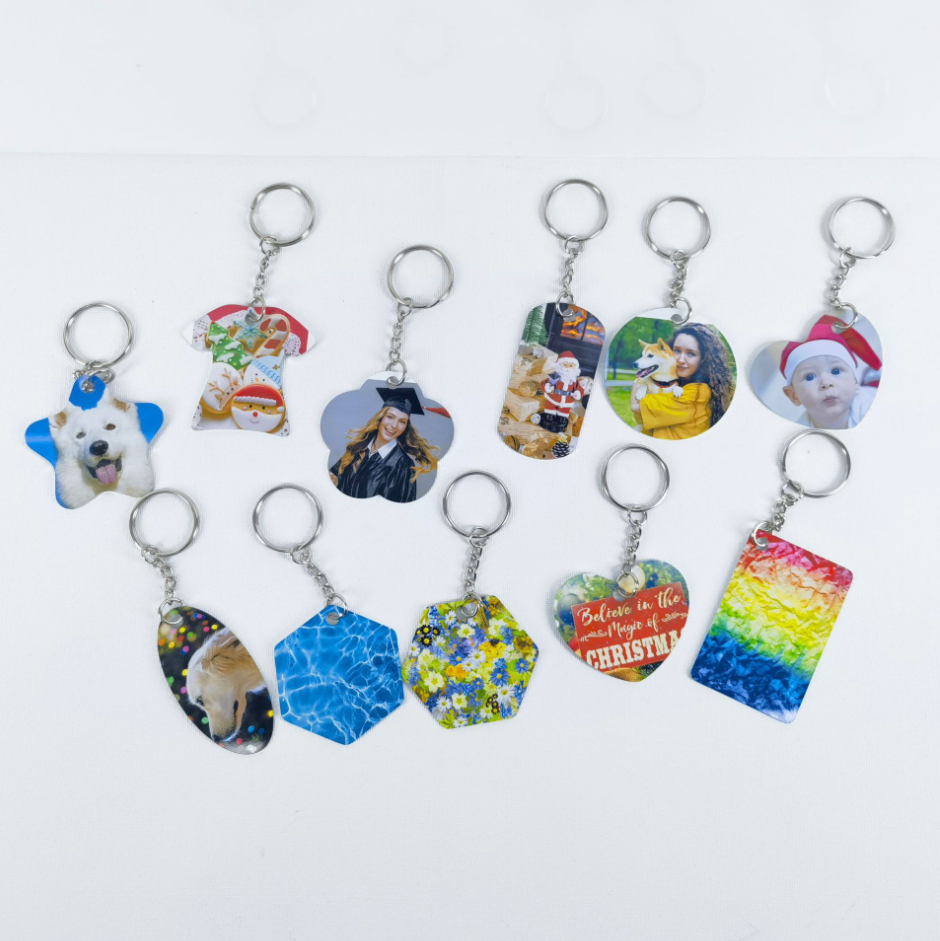 Sublimation aluminum keychain Double-sided printable keychain 1mm double-sided aluminum