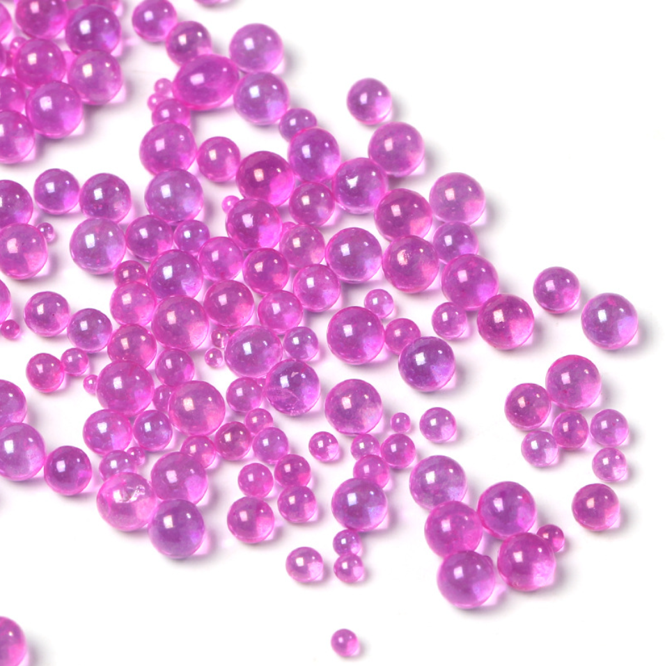 0.6-3mm poreless glass bubble beads, iridescent nail art microbeads, mermaid bubble beads, phone case accessories and snow globle
