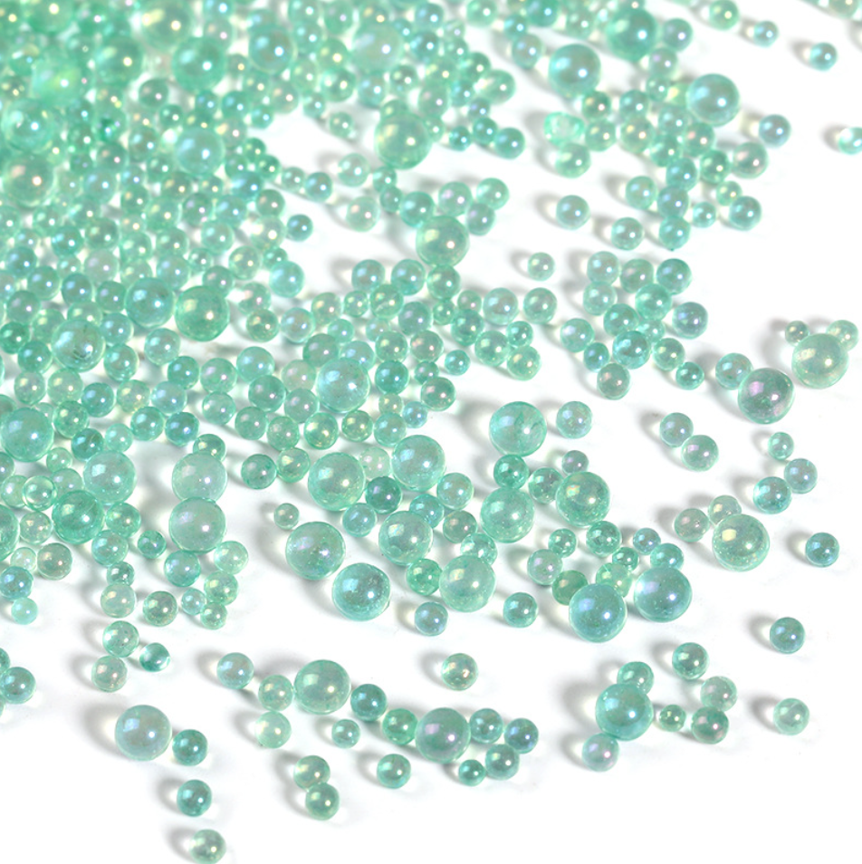 0.6-3mm poreless glass bubble beads, iridescent nail art microbeads, mermaid bubble beads, phone case accessories and snow globle