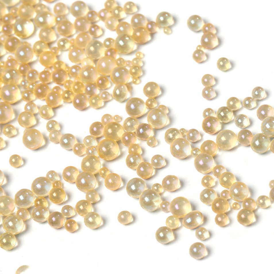 0.6-3mm poreless glass bubble beads, iridescent nail art microbeads, mermaid bubble beads, phone case accessories and snow globle