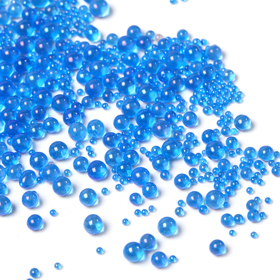 0.6-3mm poreless glass bubble beads, iridescent nail art microbeads, mermaid bubble beads, phone case accessories and snow globle