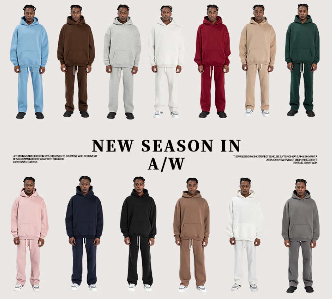 High qualitity Men's Autumn/Winter Hoodie, Loose Fit, Fleece Lined, American Trendy Brand, 350gsm for Heat Transfer Print