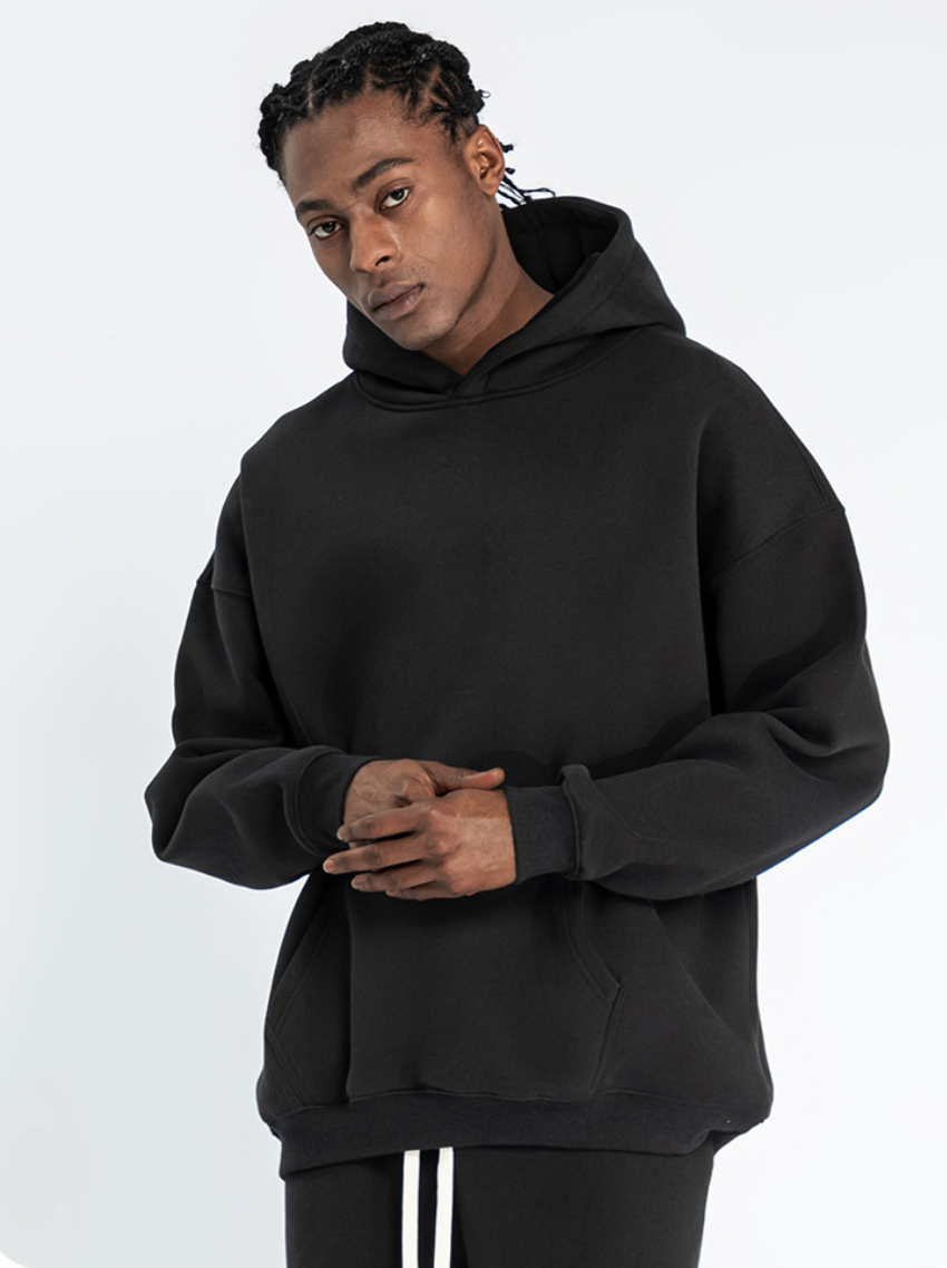 High qualitity Men's Autumn/Winter Hoodie, Loose Fit, Fleece Lined, American Trendy Brand, 350gsm for Heat Transfer Print