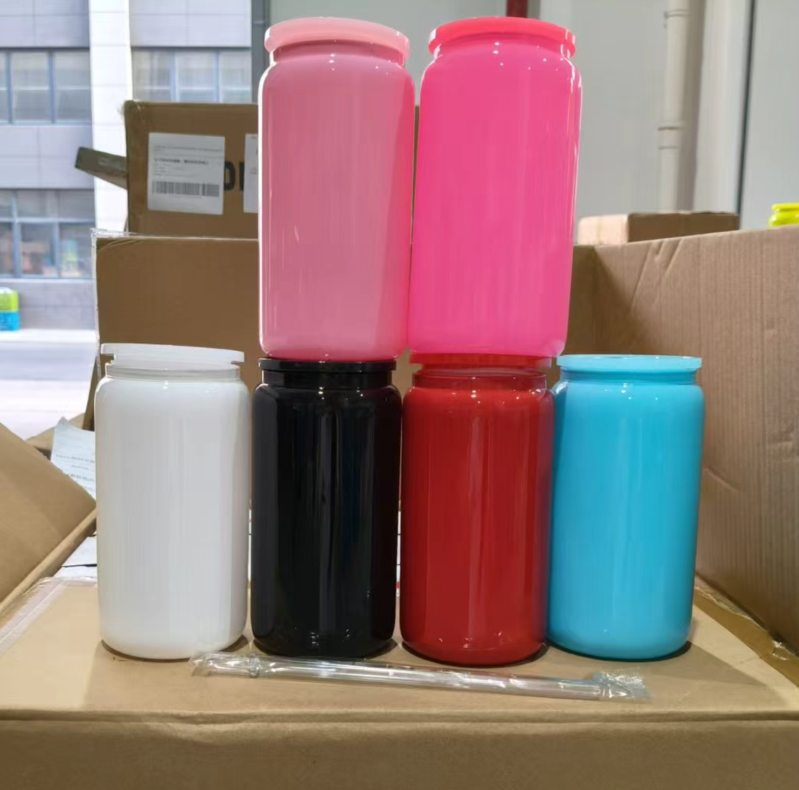 25/50 Pack US RTS 16oz Sublimation Frosted/Clear Glass Libby Can Cup Free Shipping (25PCS/50PCS)