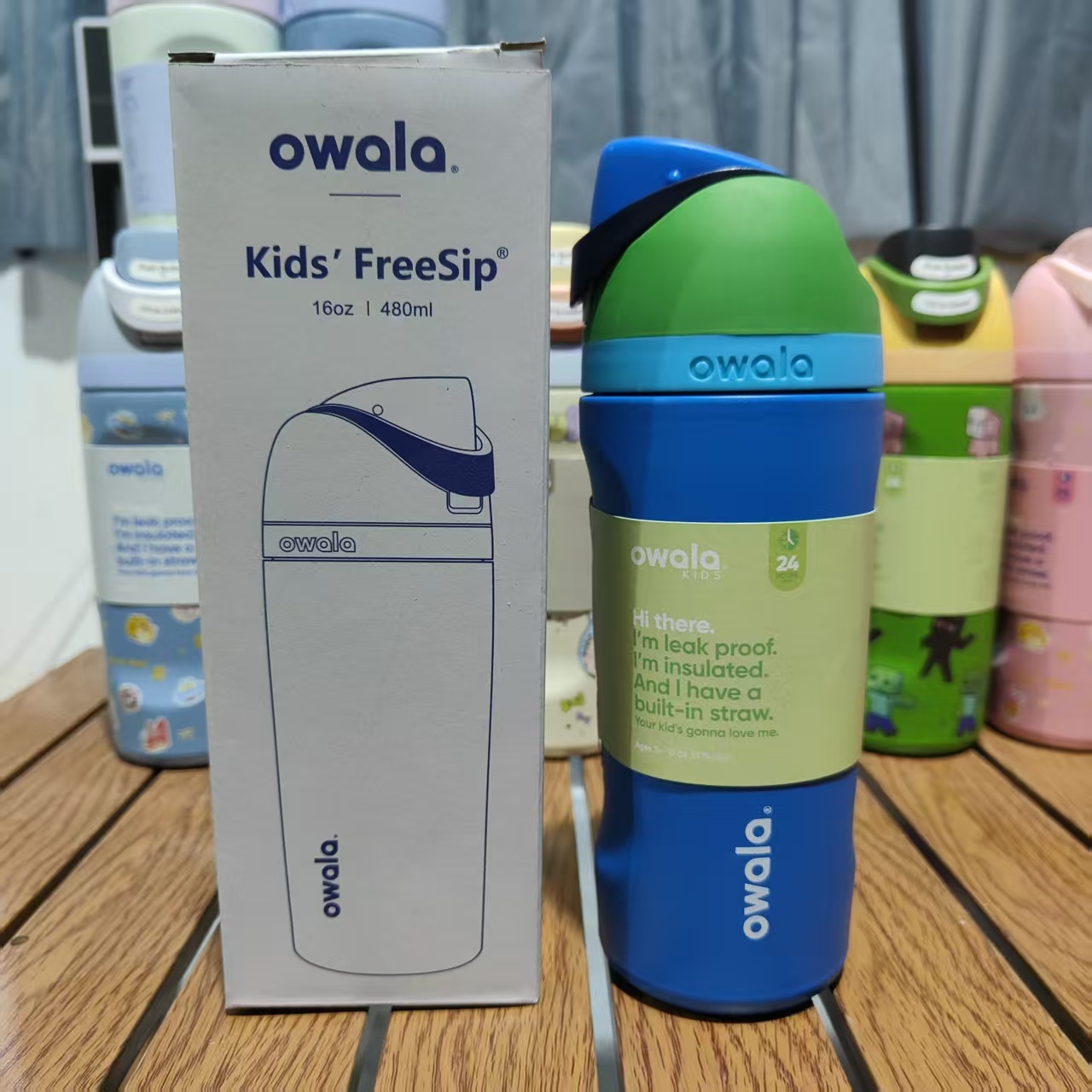 16oz Owala Kid FreeSip Insulated Stainless Steel Water Bottlewith Straw, BPA-Free Sports Water Bottle Great for Travel