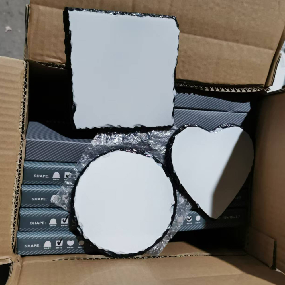 45 Pack  Sublimation mixed Blanks Stone Slate 5.9Inch with Display Stand Decoration
