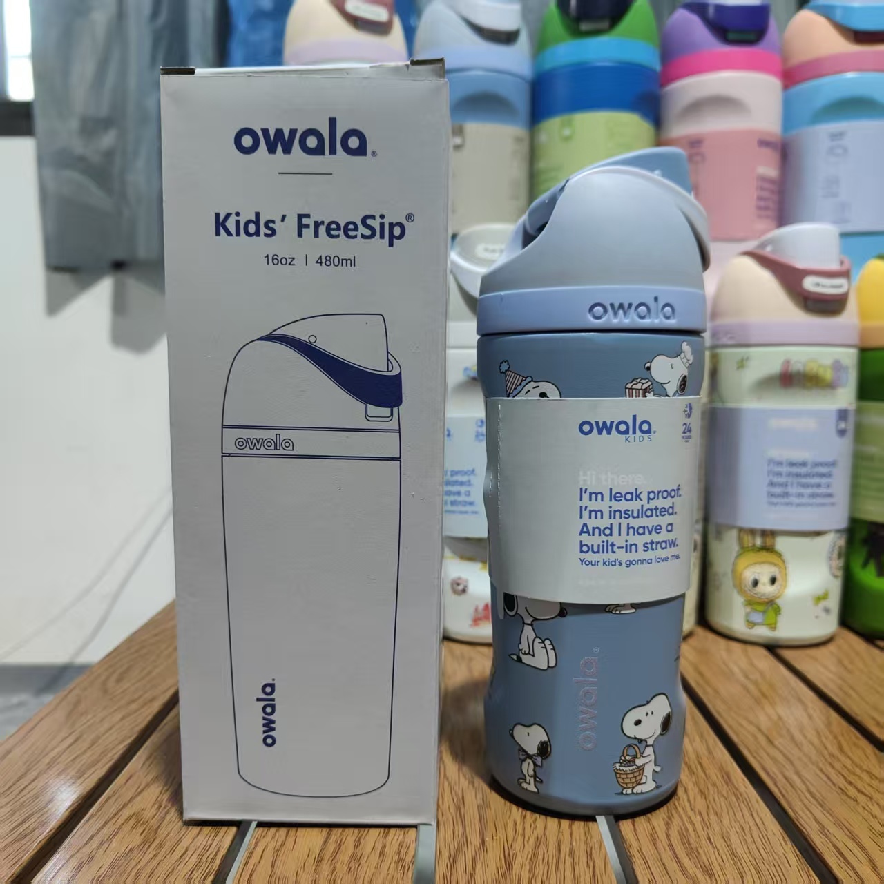 16oz Owala Kid FreeSip Insulated Stainless Steel Water Bottlewith Straw, BPA-Free Sports Water Bottle Great for Travel