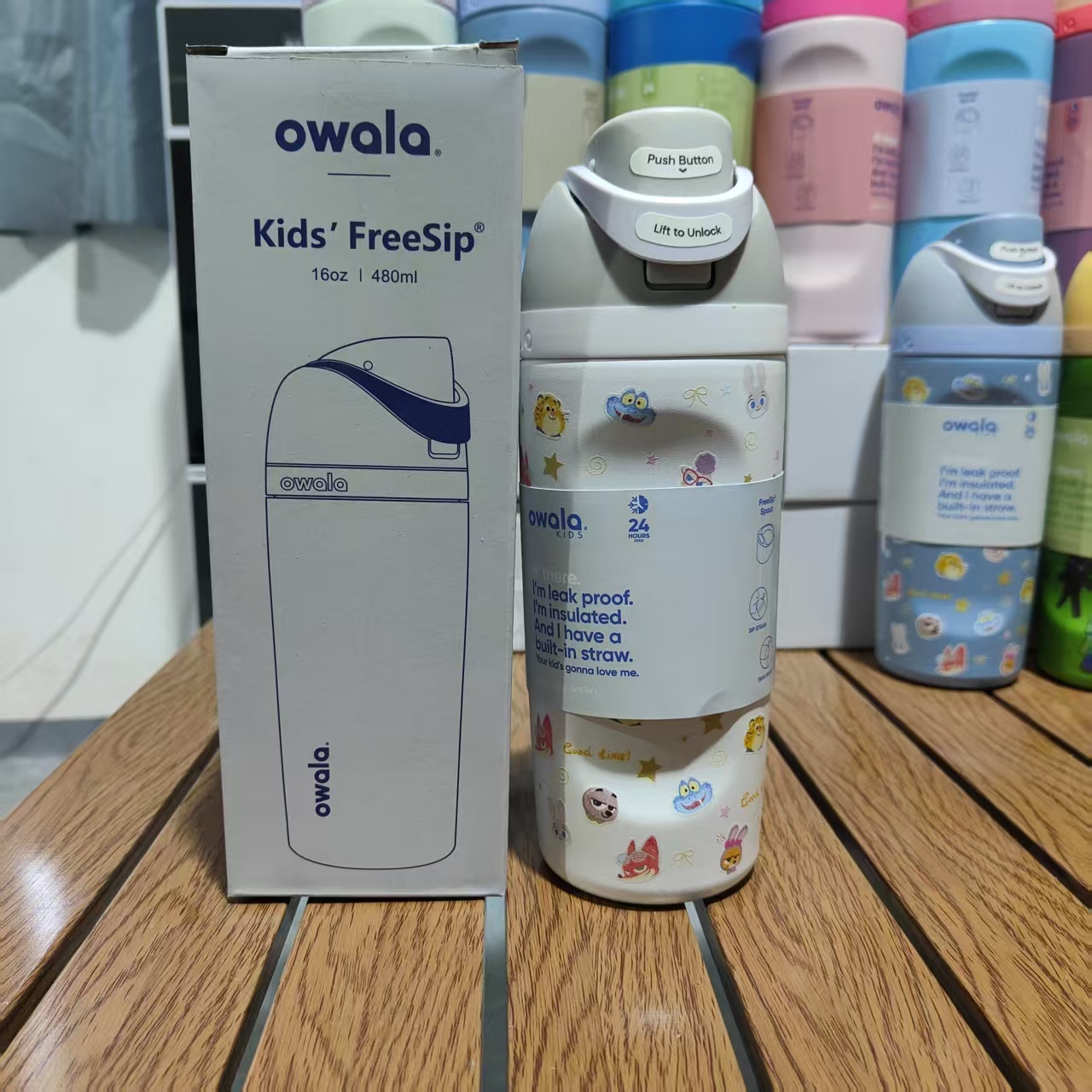 16oz Owala Kid FreeSip Insulated Stainless Steel Water Bottlewith Straw, BPA-Free Sports Water Bottle Great for Travel