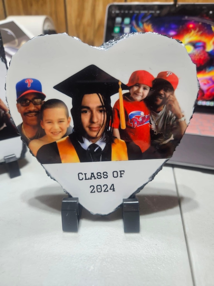 45 Pack  Sublimation mixed Blanks Stone Slate 5.9Inch with Display Stand Decoration