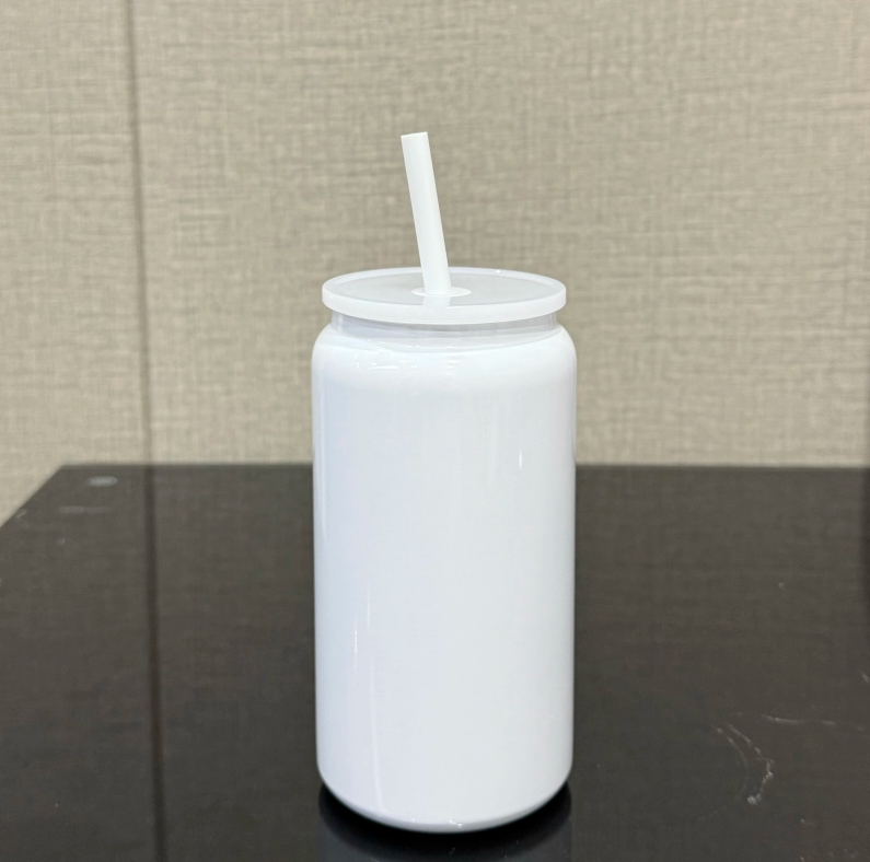 25 Pack USA Warehouse 16oz Vacuum Insulated White Stainless Steel Can for Sublimation and UV DTF Wraps