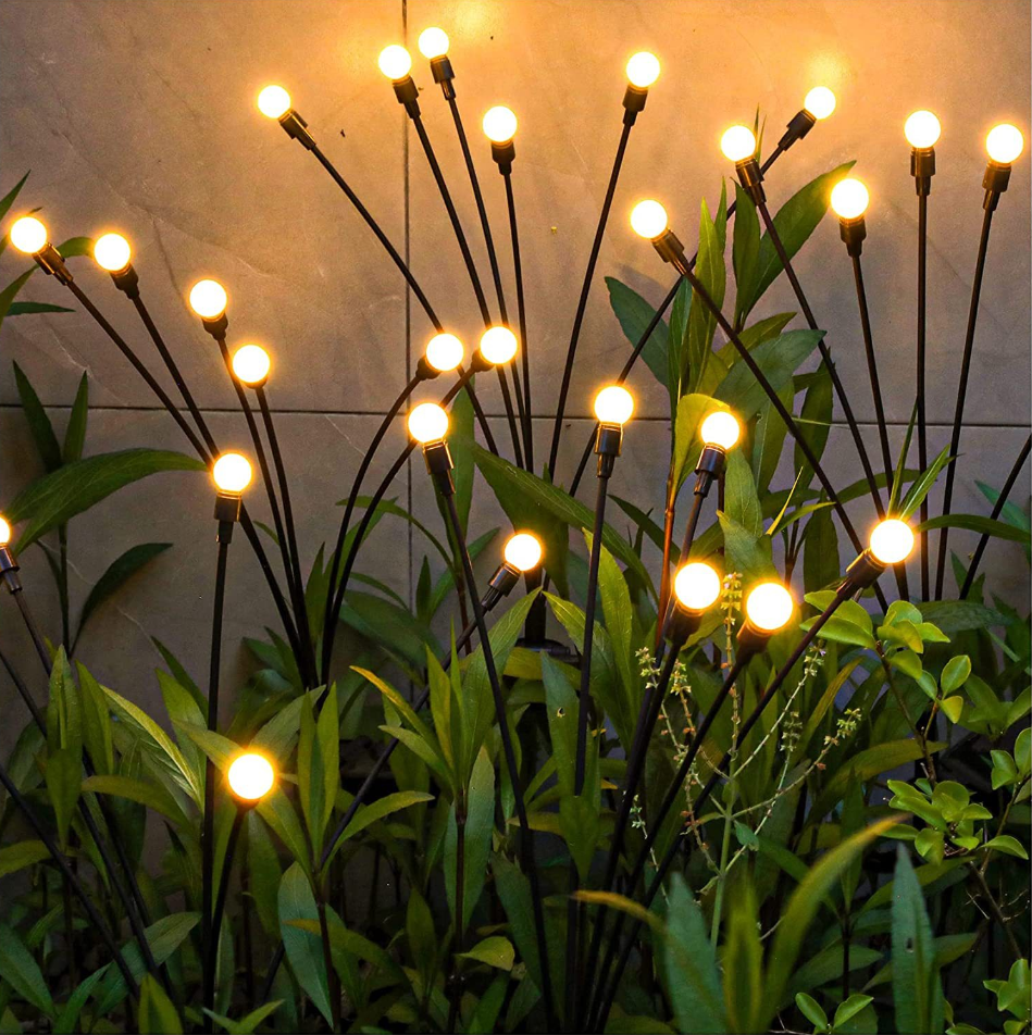 Solar-powered lawn lights, courtyard lights, LED wind-powered firefly ground lights, garden decorative festival lights, swaying lights