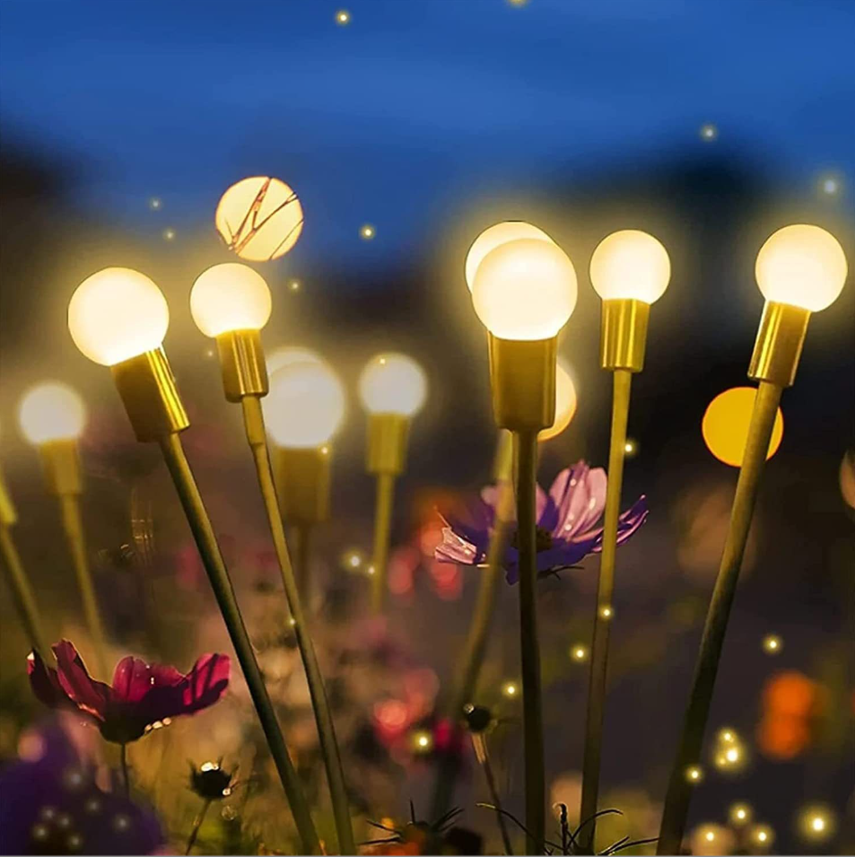 Solar-powered lawn lights, courtyard lights, LED wind-powered firefly ground lights, garden decorative festival lights, swaying lights