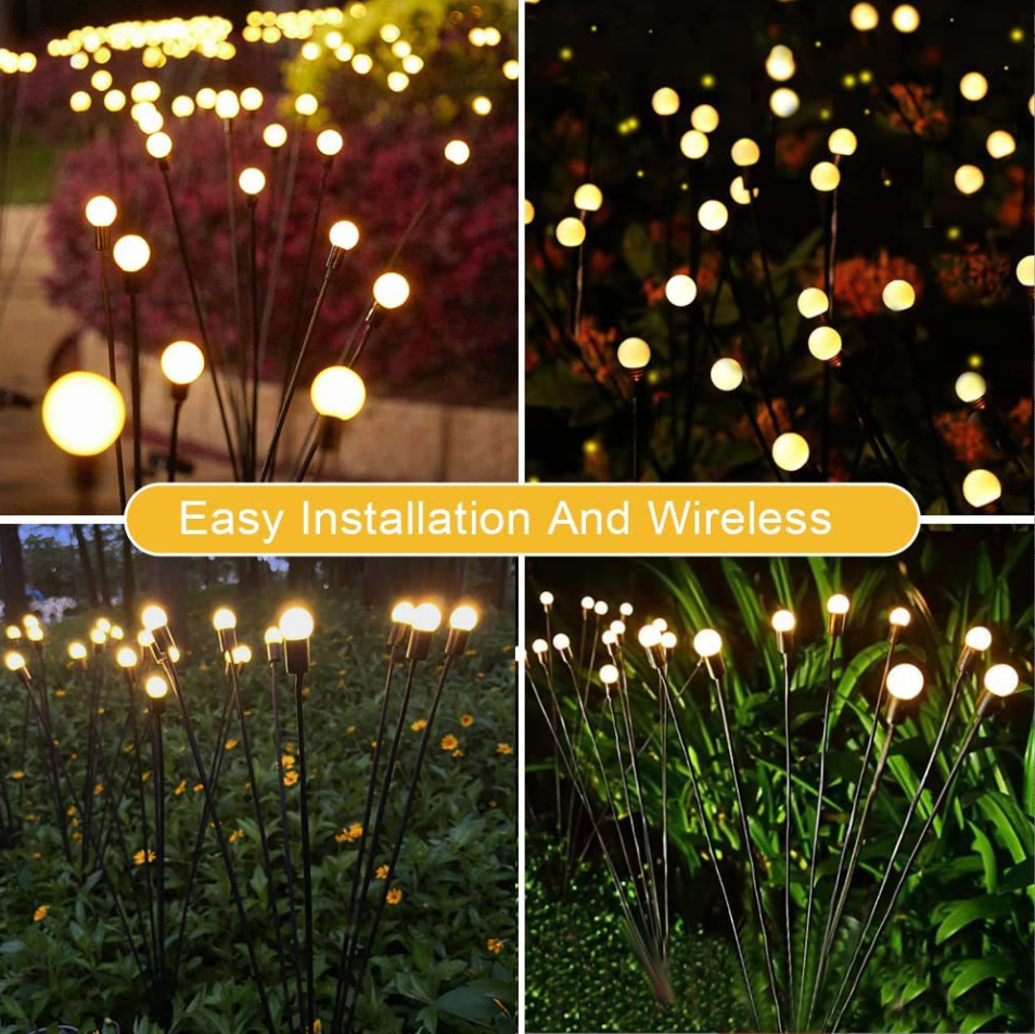 Solar-powered lawn lights, courtyard lights, LED wind-powered firefly ground lights, garden decorative festival lights, swaying lights