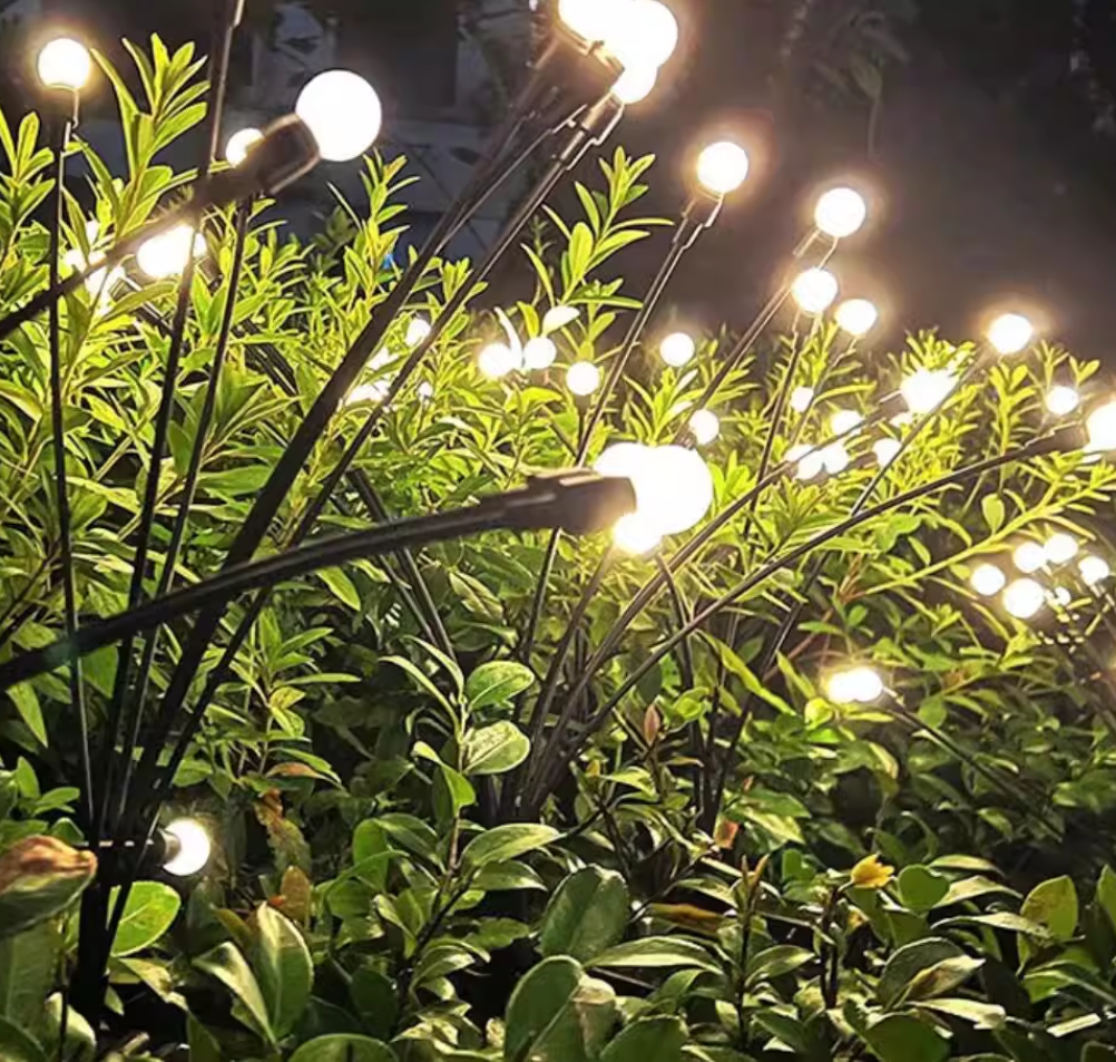 Solar-powered lawn lights, courtyard lights, LED wind-powered firefly ground lights, garden decorative festival lights, swaying lights