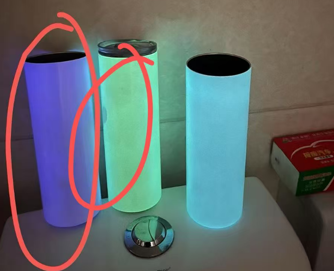 25 Pack US RTS 20oz Sublimation Glow in Dark Tumbler White to Purple wth Plastic straw