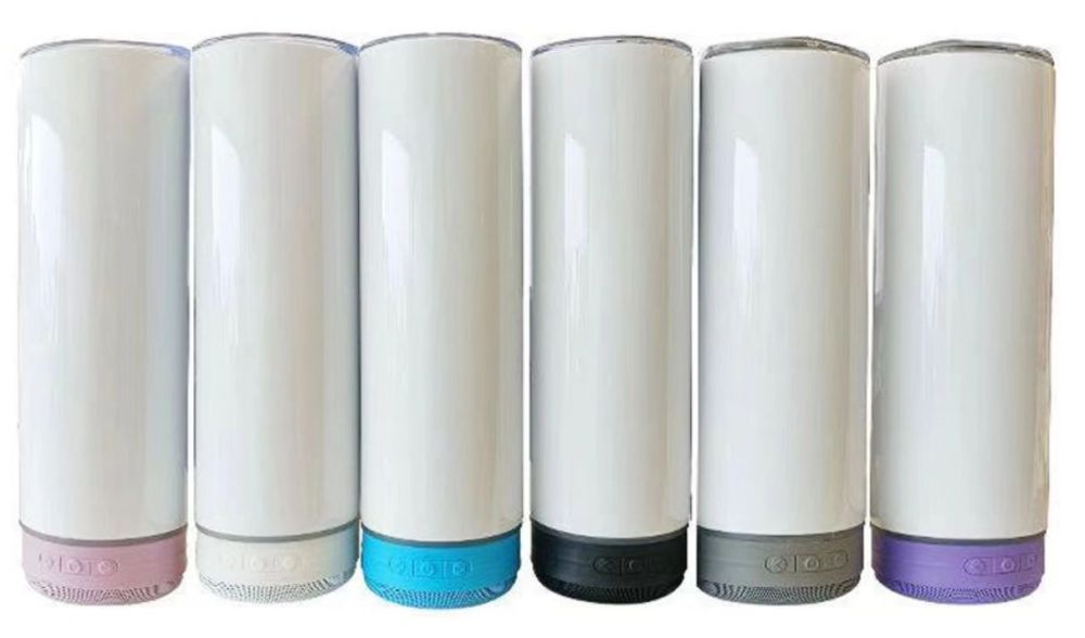 12 pack US RTS 20oz skinny Sublimation Speaker Bluetooth Tumbler Free Shipping