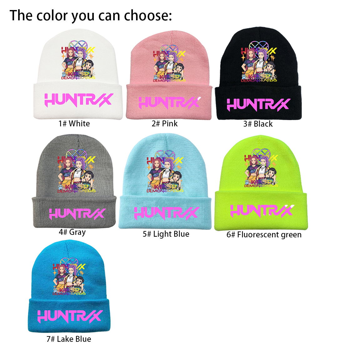 Fashionable knitted beanie with rolled brim, printed beanie, outdoor beanie for adults.