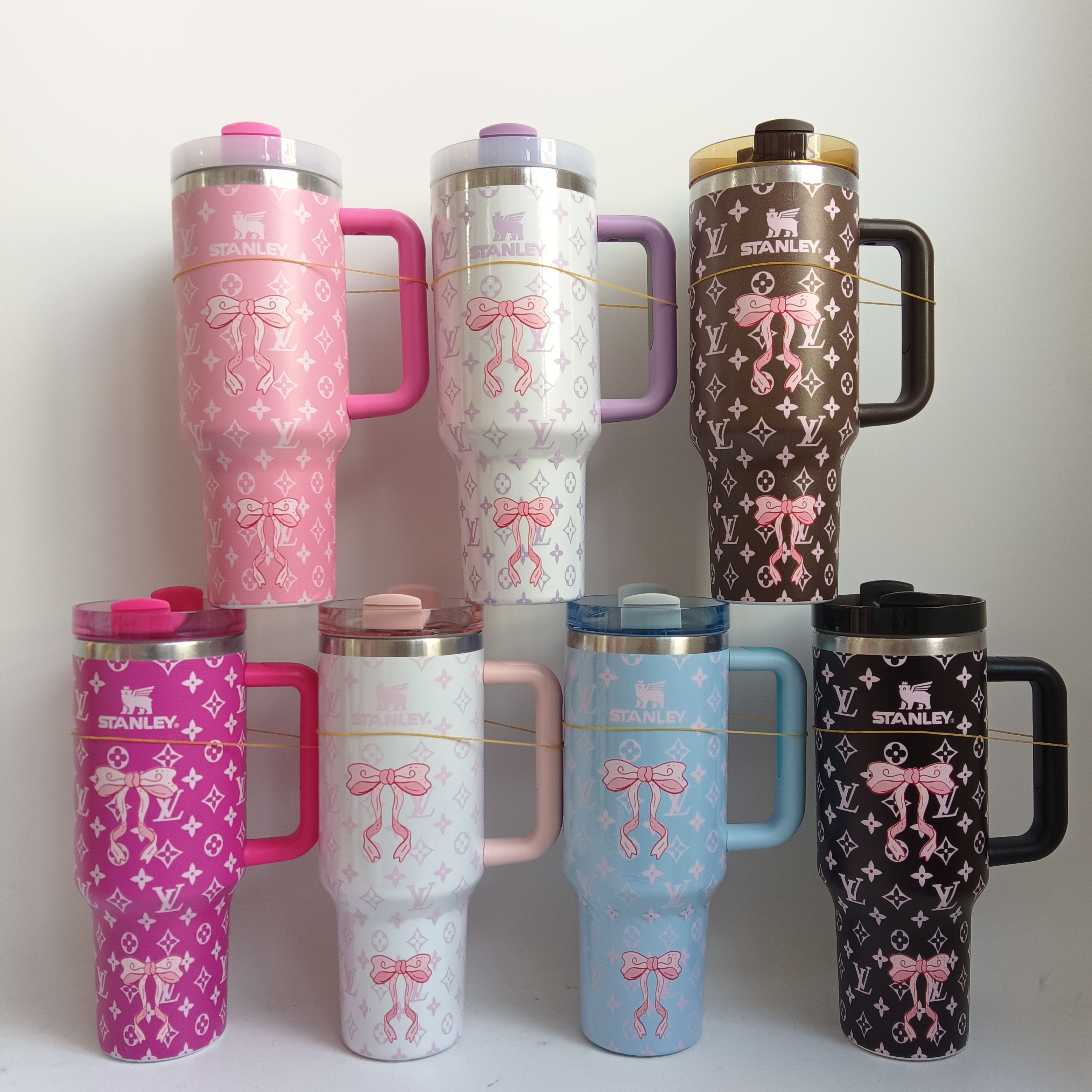 20 Pack China Warehouse 40oz Quencher Stanley Tumblers with Bow