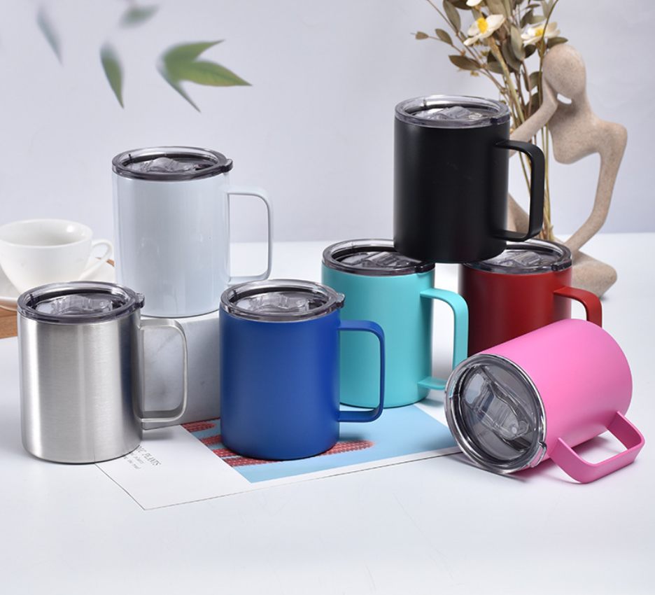 17oz Solid Stainless Steel Double Wall Mug with Handle Vacuum Portable Insulated Cup Fashionable Car Vacuum Coffee Cup