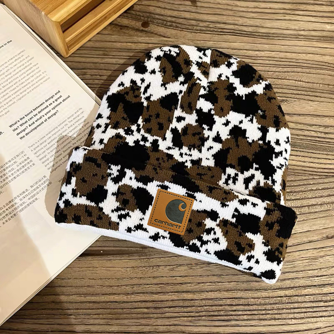 25pack RTS Hot Sale Winter Beanies Neutral Leopard Print and solid colors