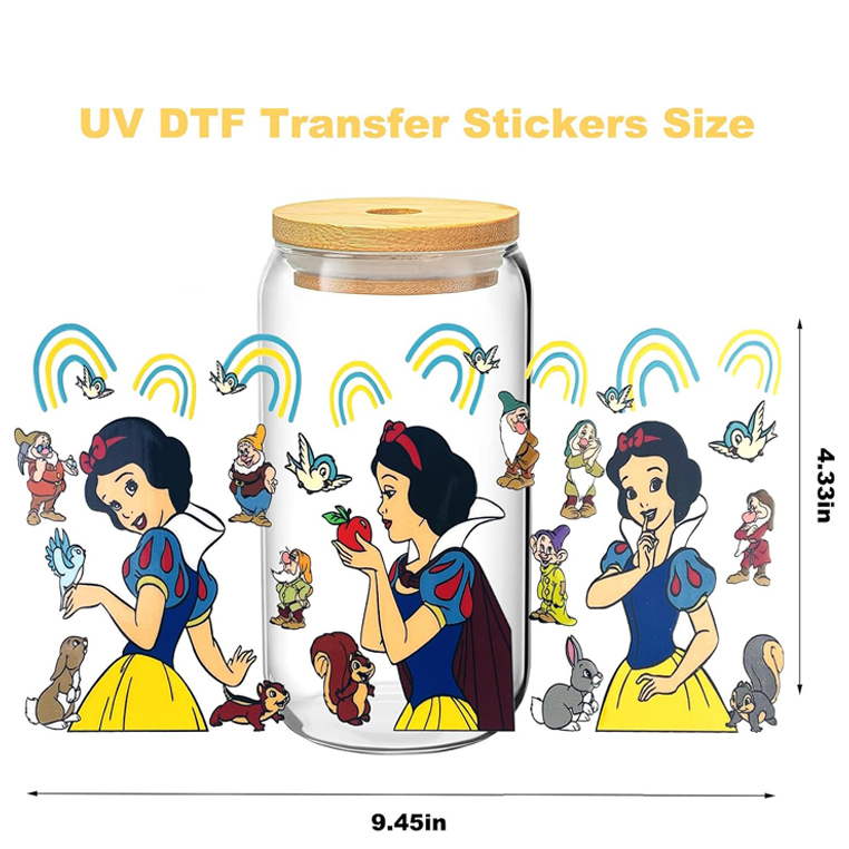 2026 New RTS UV DTF Wraps Transfer Sticker for 16oz Glass Can 9.5*4.3inch Free Shipping