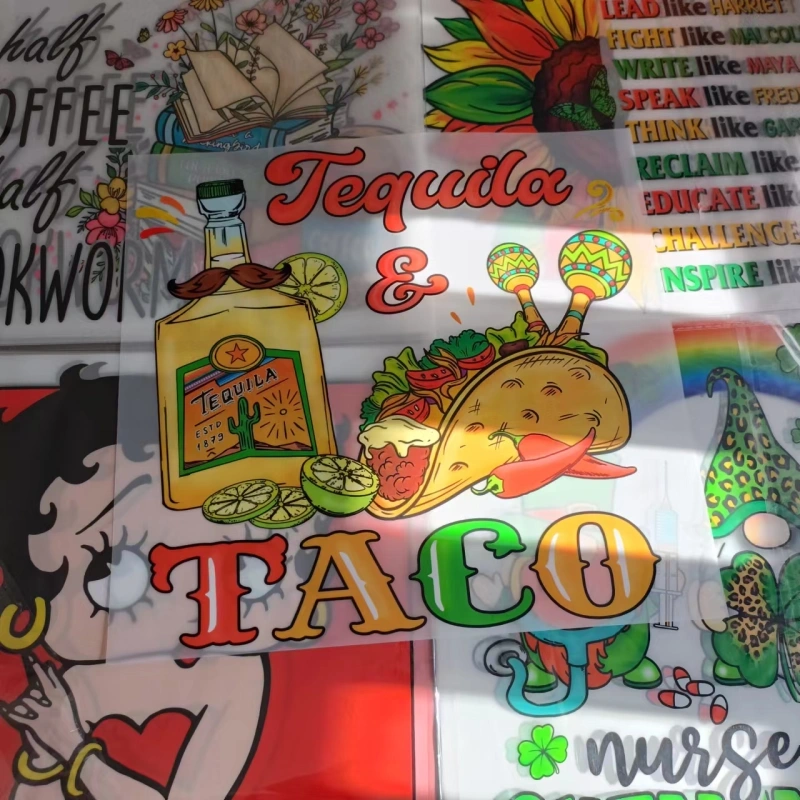 2026 RTS UV DTF Wraps Heat Transfer for Cloth 8''/10''/11'' Free Shipping (50pcs/100pcs/200pcs/500pcs)