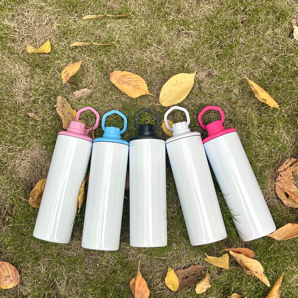 25pack 20oz Straight Sublimation Sport  water bottle Tumbler dual Lids  with color lids and straw