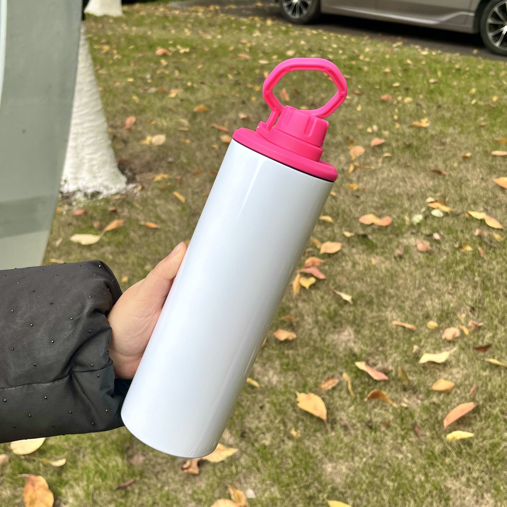 25pack 20oz Straight Sublimation Sport  water bottle Tumbler dual Lids  with color lids and straw