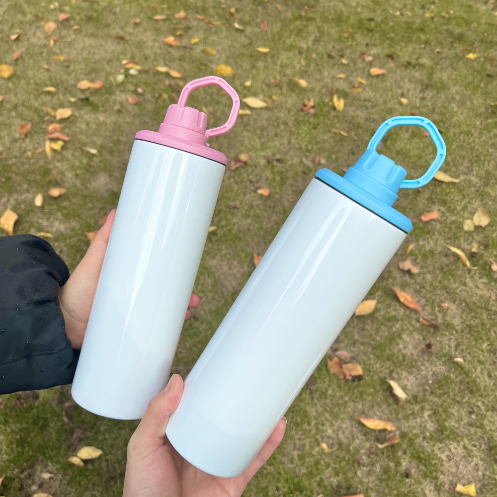 25pack 20oz Straight Sublimation Sport  water bottle Tumbler dual Lids  with color lids and straw