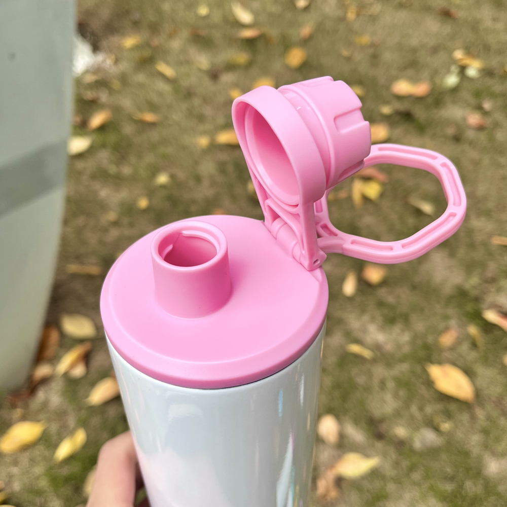 25pack 20oz Straight Sublimation Sport  water bottle Tumbler dual Lids  with color lids and straw