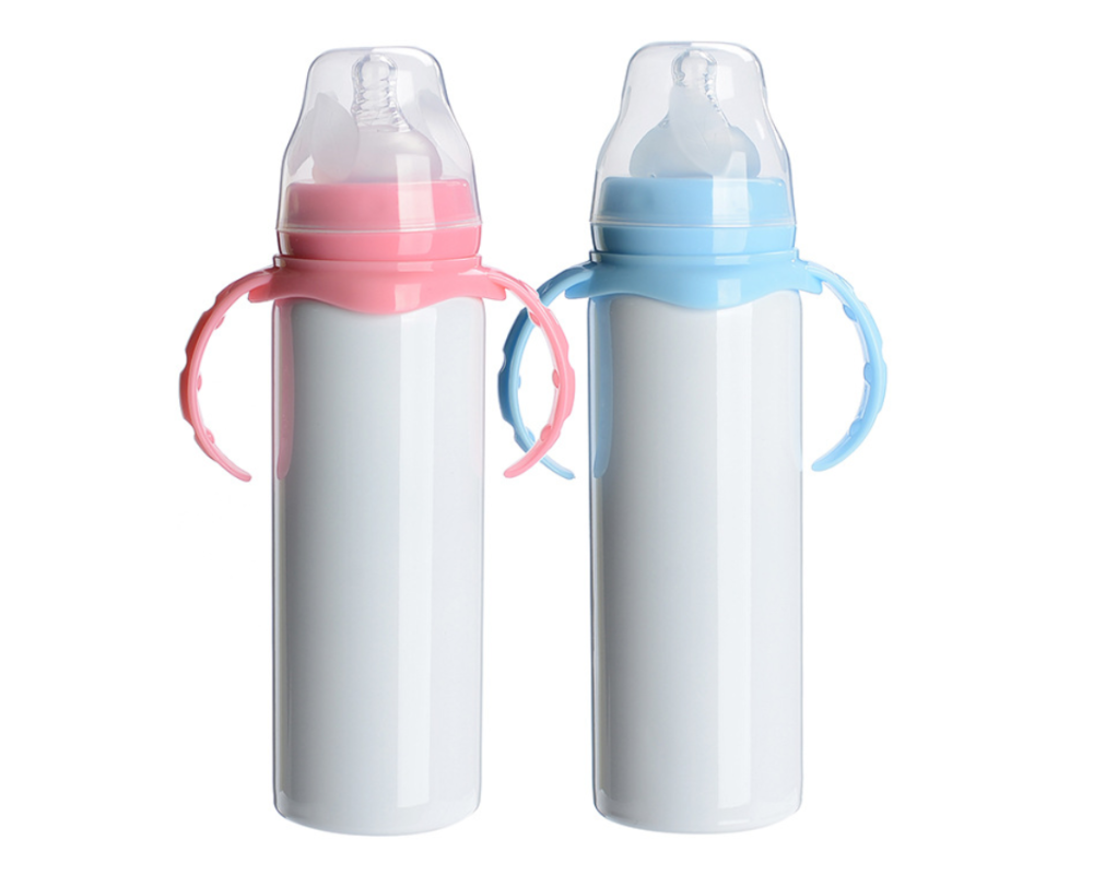 Sublimation  8oz Blank Sippy Cups with Handle, Non-Toxic Stainless Steel Double-Wall Vacuum Insulated Cups, Spill Proof & Dishwasher Safe for Toddlers
